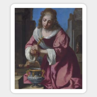 Saint Praxedis by Jan Vermeer Sticker